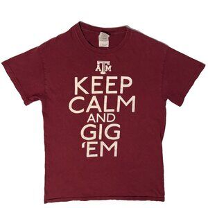Texas A&M University Keep Calm & Gig 'Em College Tshirt - Small